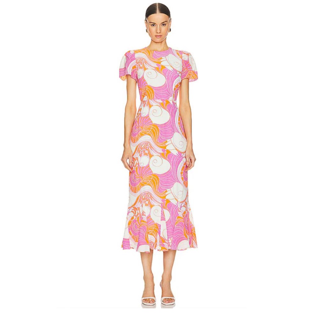 Rhode Lulani Dress Pink Deco Surf New Nwt